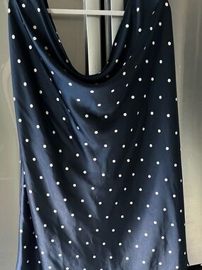 Navy Polka Dot Slip Skirt